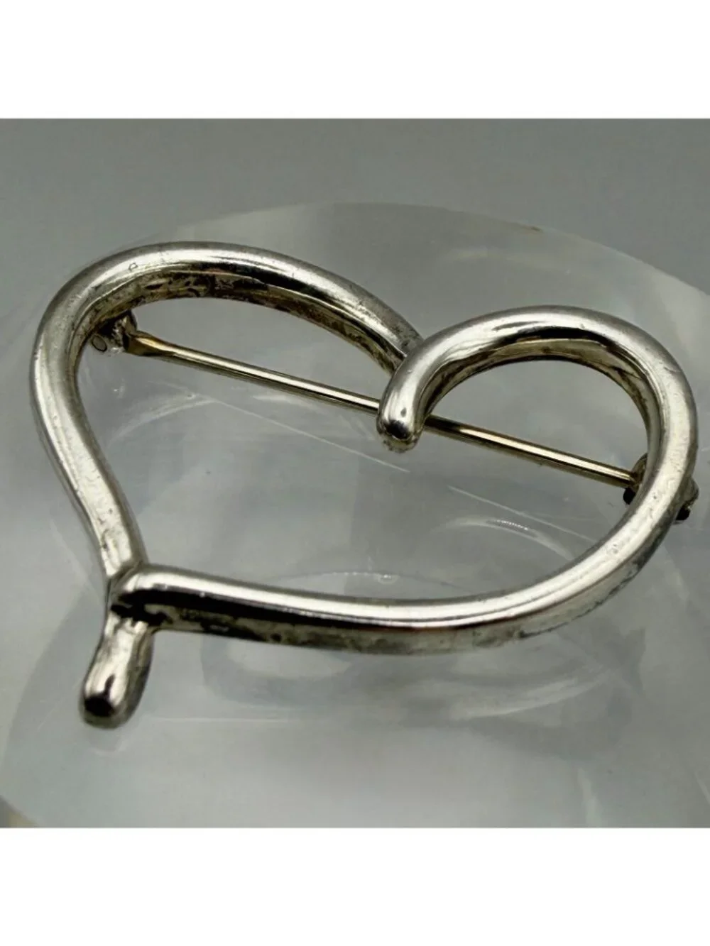 John Lennon Open Heart Brooch Imagine Collection Sterling Silver 925©1999 Signed